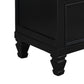 2 Drawer Wooden Nightstand With Tapered Legs And Metal Rings, Black By Benzara | Nightstands | Modishstore - 4