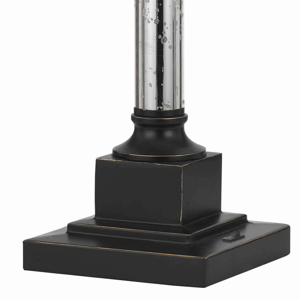 60 Watt Metal Body Table Lamp With Dome Glass Shade, Black And Silver By Benzara | Table Lamps |  Modishstore  - 5