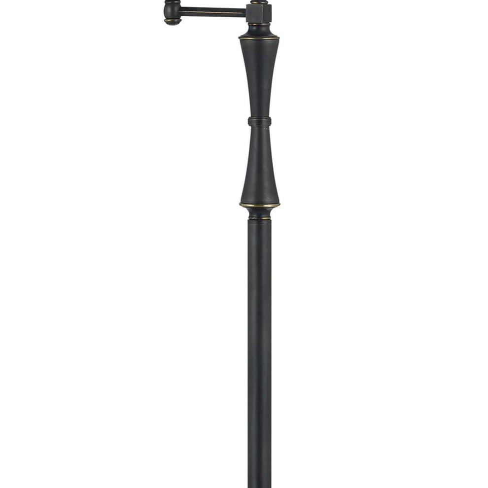 Metal Body Floor Lamp With Fabric Tapered Bell Shade, Beige And Black By Benzara | Floor Lamps |  Modishstore  - 4