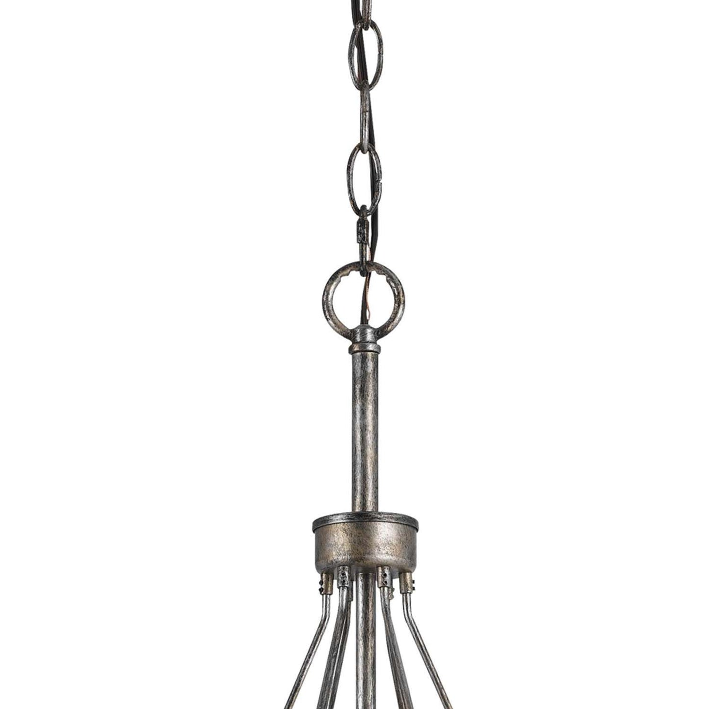 3 Bulb Pendent With Round Burlap Shade And Metal Frame, Beige By Benzara | Chandeliers |  Modishstore  - 5