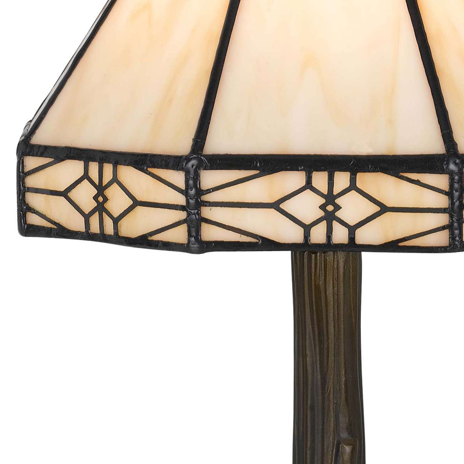 Tree Like Metal Body Tiffany Table Lamp With Conical Shade,Beige And Bronze By Benzara | Table Lamps |  Modishstore  - 4