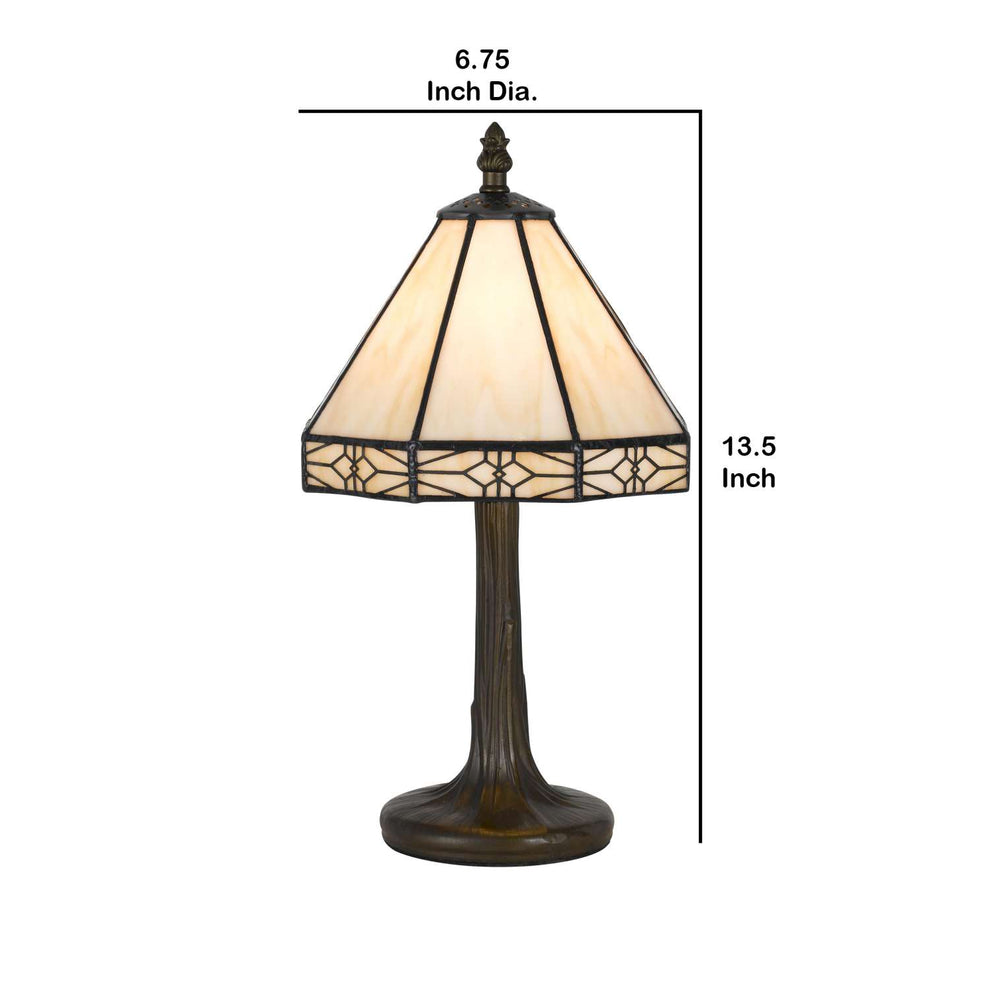 Tree Like Metal Body Tiffany Table Lamp With Conical Shade,Beige And Bronze By Benzara | Table Lamps |  Modishstore  - 2