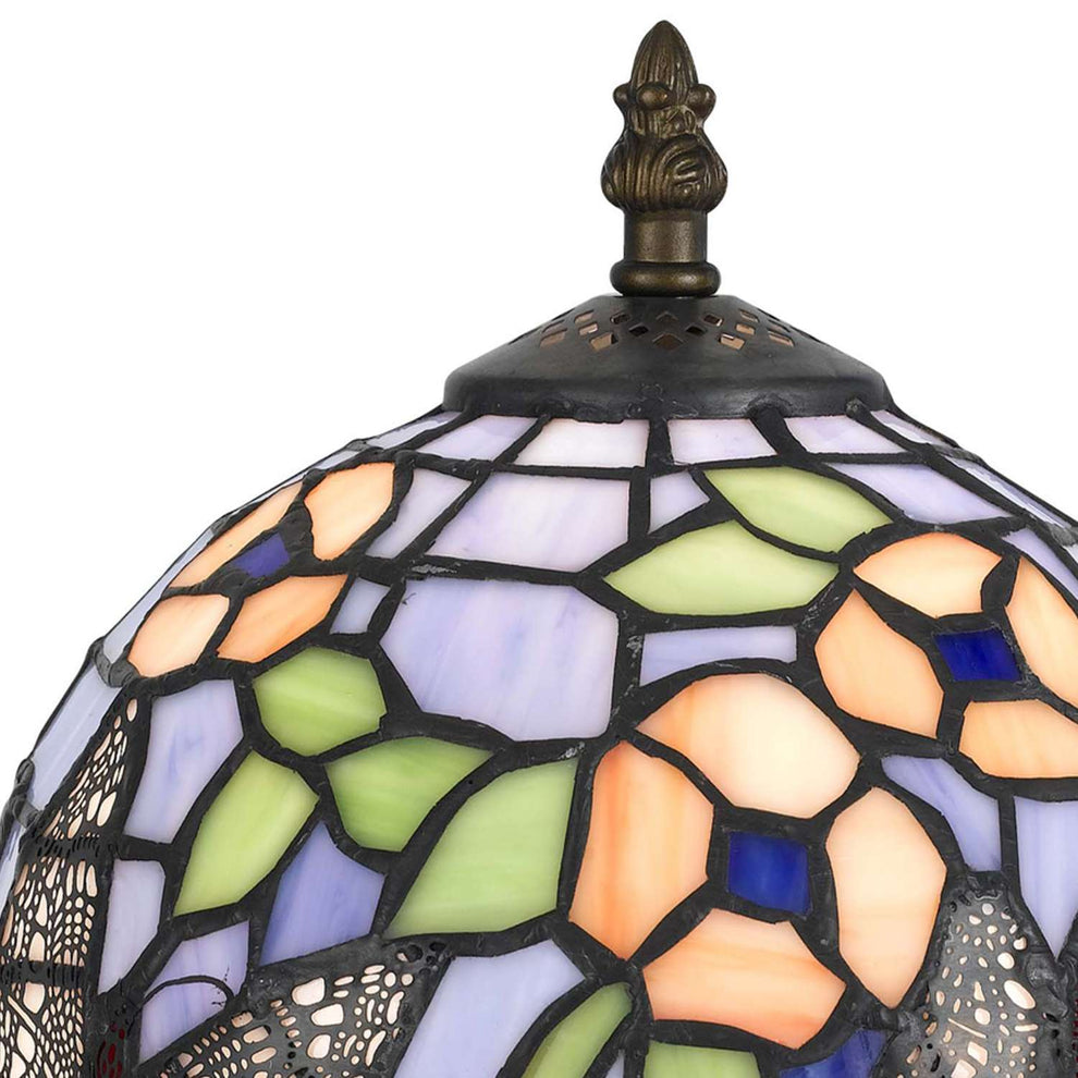 Metal Body Tiffany Table Lamp With Butterfly Design Shade, Multicolor By Benzara | Table Lamps |  Modishstore  - 3