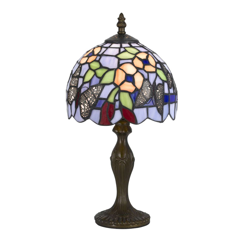 Metal Body Tiffany Table Lamp With Butterfly Design Shade, Multicolor By Benzara | Table Lamps |  Modishstore 