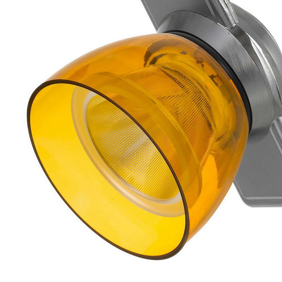 12W Integrated Led Track Fixture With Polycarbonate Head, Silver And Yellow By Benzara | Track Lights |  Modishstore  - 3