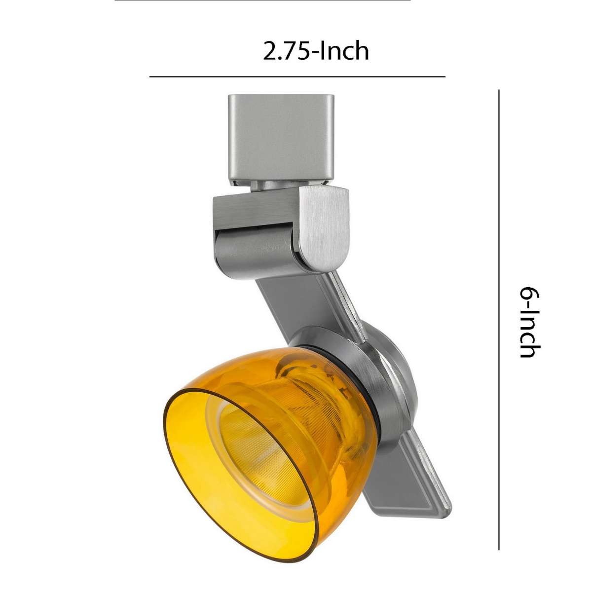 12W Integrated Led Track Fixture With Polycarbonate Head, Silver And Yellow By Benzara | Track Lights |  Modishstore  - 2