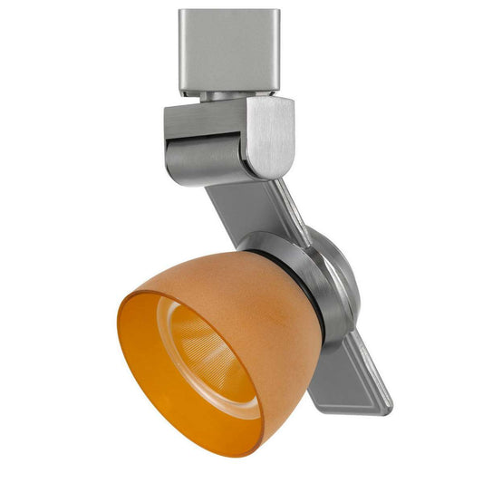 12W Integrated Led Track Fixture With Polycarbonate Head, Silver And Orange By Benzara | Track Lights |  Modishstore 