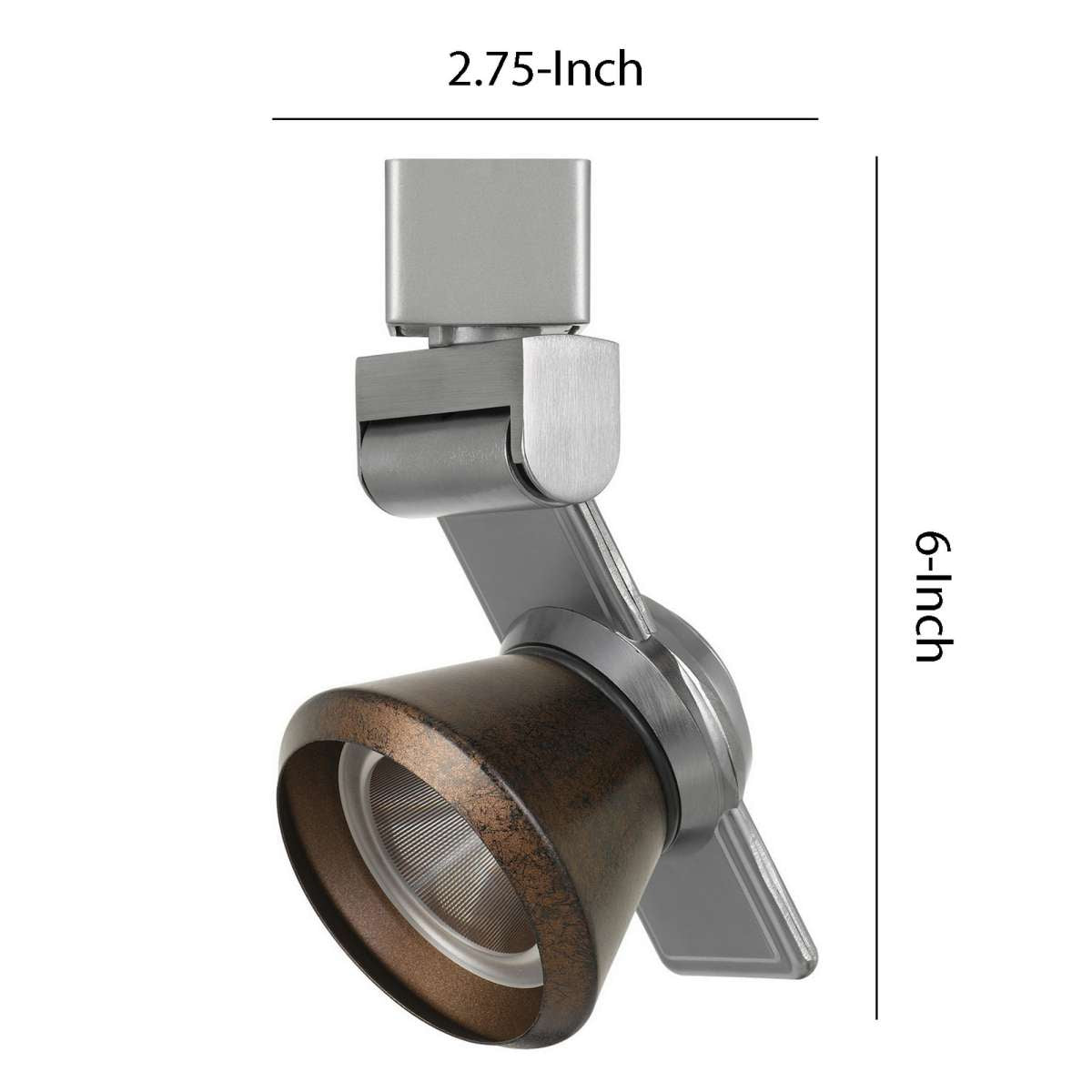 12W Integrated Led Metal Track Fixture With Cone Head, Silver And Bronze By Benzara | Track Lights |  Modishstore  - 2