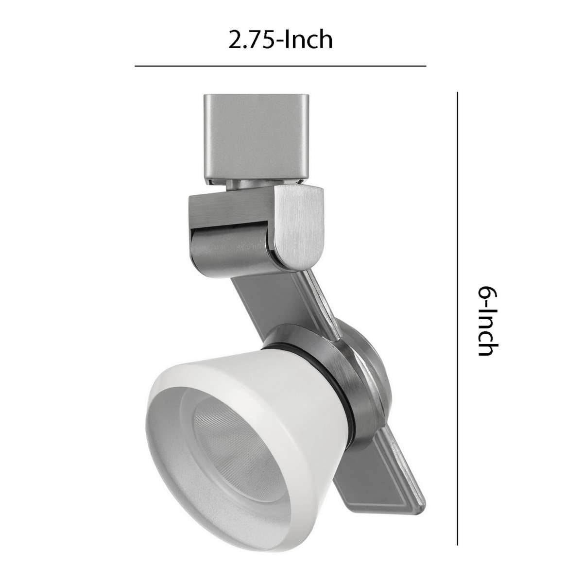 12W Integrated Led Metal Track Fixture With Cone Head, Silver And White By Benzara | Track Lights |  Modishstore  - 2
