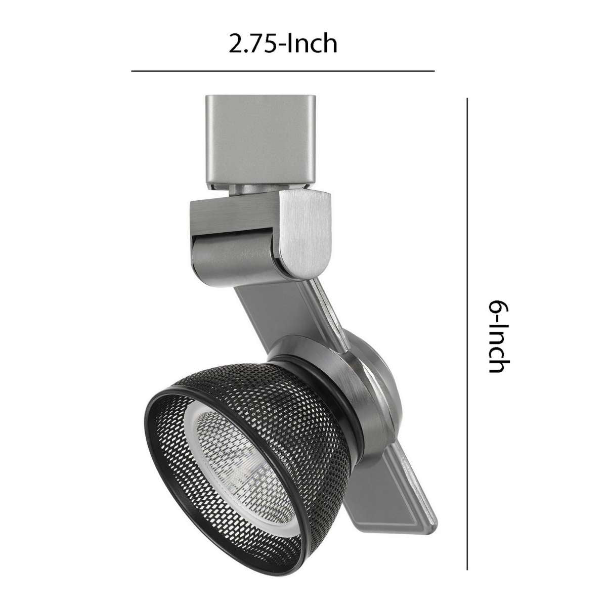 12W Integrated Led Metal Track Fixture With Mesh Head, Silver And Black By Benzara | Track Lights |  Modishstore  - 2