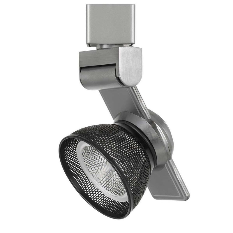12W Integrated Led Metal Track Fixture With Mesh Head, Silver And Black By Benzara | Track Lights |  Modishstore 