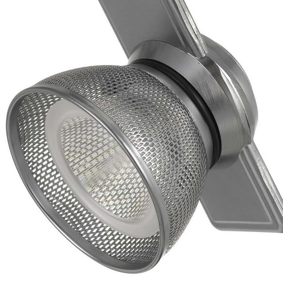 12W Integrated Led Metal Track Fixture With Mesh Head, Silver By Benzara | Track Lights |  Modishstore  - 3