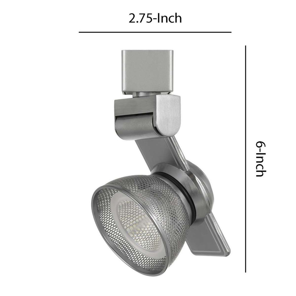 12W Integrated Led Metal Track Fixture With Mesh Head, Silver By Benzara | Track Lights |  Modishstore  - 2