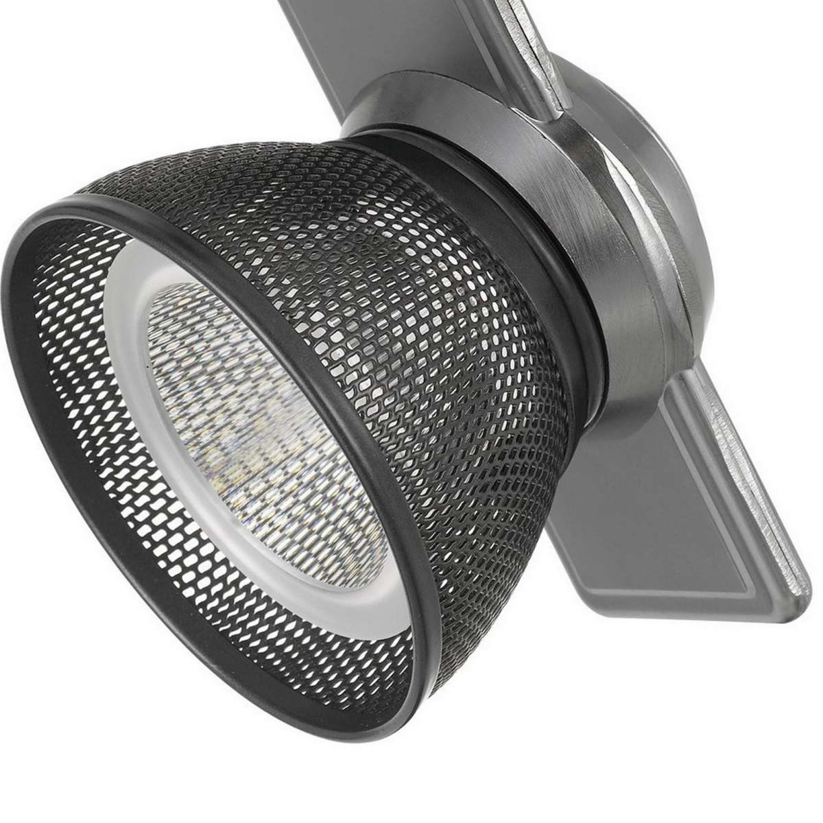 12W Integrated Dimmable Led Track Fixture With Mesh Head, Silver And Black By Benzara | Track Lights |  Modishstore  - 3