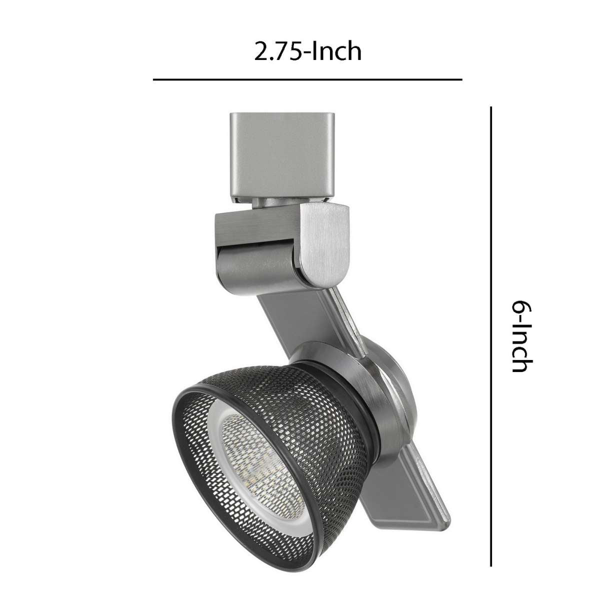 12W Integrated Dimmable Led Track Fixture With Mesh Head, Silver And Black By Benzara | Track Lights |  Modishstore  - 2