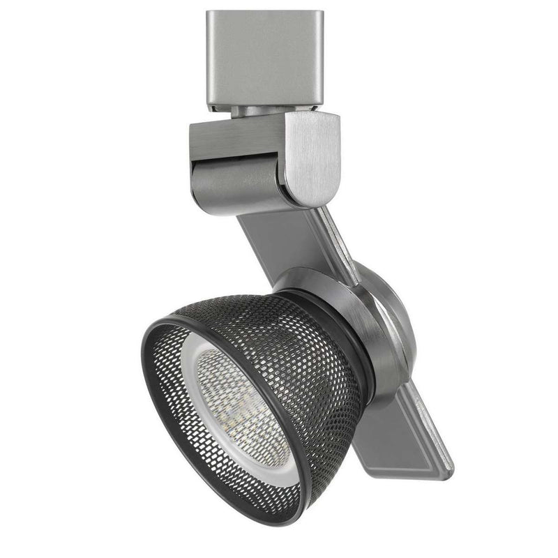 12W Integrated Dimmable Led Track Fixture With Mesh Head, Silver And Black By Benzara | Track Lights |  Modishstore 