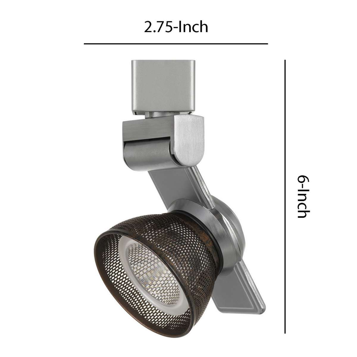 12W Integrated Led Metal Track Fixture With Mesh Head, Silver And Bronze By Benzara | Track Lights |  Modishstore  - 2