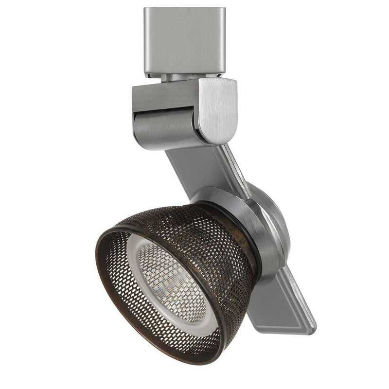 12W Integrated Led Metal Track Fixture With Mesh Head, Silver And Bronze By Benzara | Track Lights |  Modishstore 