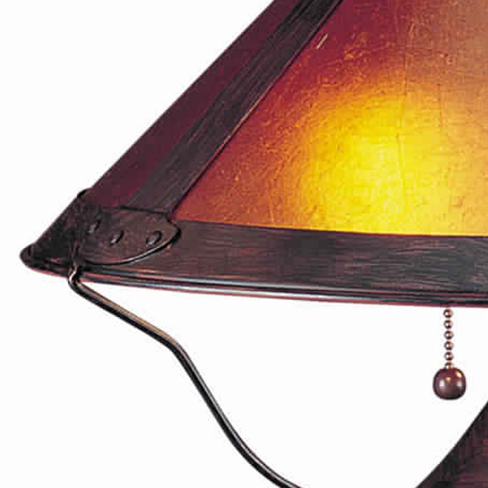 Pot Bellied Metal Body Table Lamp With Conical Mica Shade, Bronze By Benzara | Desk Lamps | Modishstore - 2