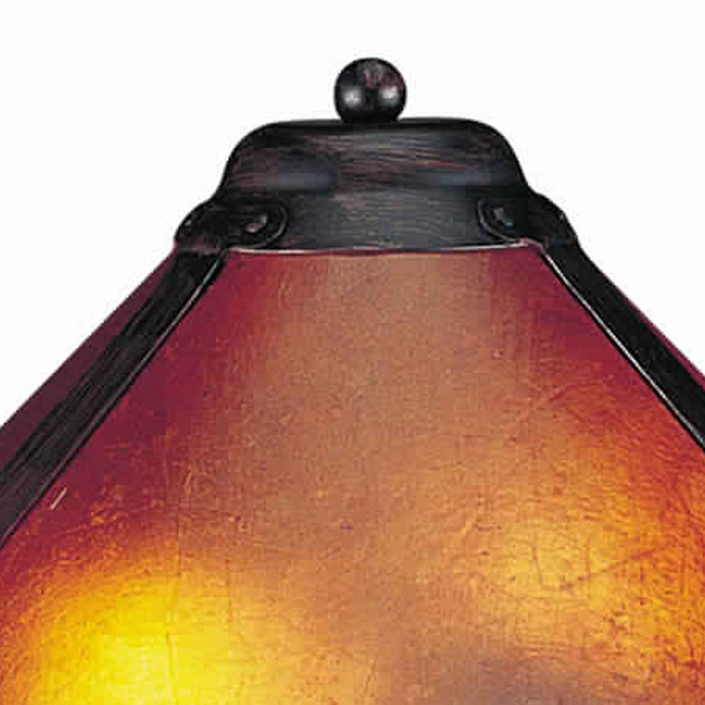 Pot Bellied Metal Body Table Lamp With Conical Mica Shade, Bronze By Benzara | Desk Lamps | Modishstore - 3