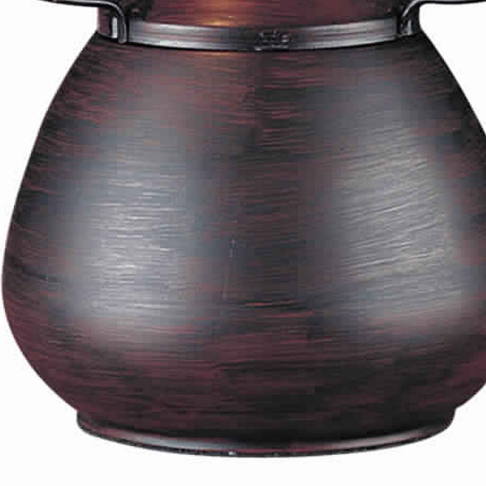 Pot Bellied Metal Body Table Lamp With Conical Mica Shade, Bronze By Benzara | Desk Lamps | Modishstore - 4