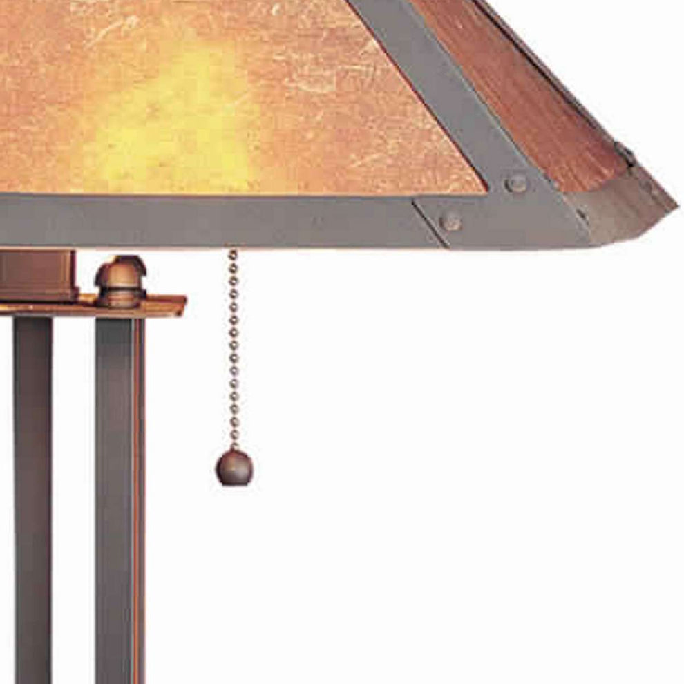 Ball Inlay Metal Body Table Lamp With Square Mica Shade, Bronze By Benzara | Table Lamps |  Modishstore  - 4