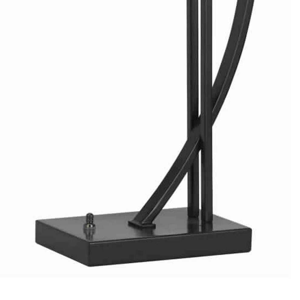 60 Watt Table Lamp With Metal Body And Mica Drum Shade, Black By Benzara | Table Lamps |  Modishstore  - 5