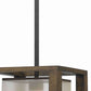 60 Watt Mini Pendant With Wooden Frame And Organza Striped Shade, Brown By Benzara | Chandeliers |  Modishstore  - 4