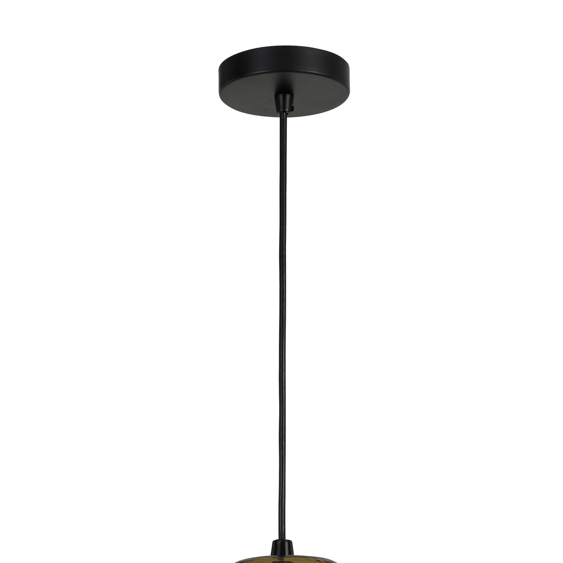 Round Glass Shade Pendant Lighting With Canopy And Hardwired Switch, Brown By Benzara | Pendant Lamps |  Modishstore  - 2
