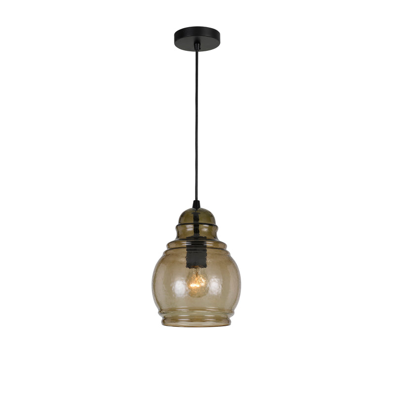 Round Glass Shade Pendant Lighting With Canopy And Hardwired Switch, Gray By Benzara | Pendant Lamps |  Modishstore 