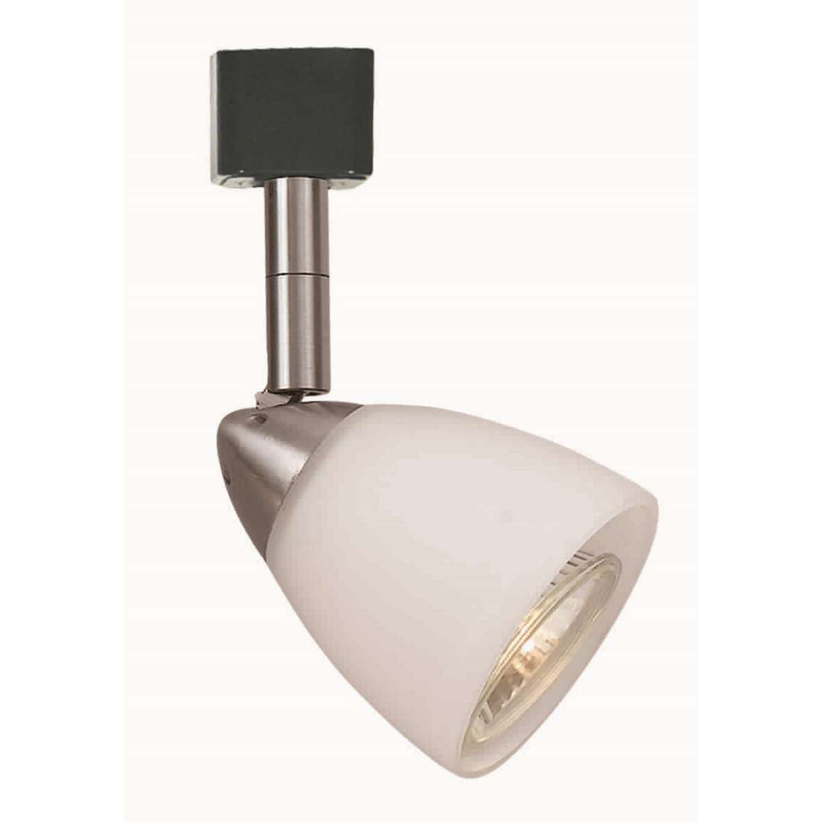 Metal Track Light With Interchangeable Round Glass Shade, Silver And White By Benzara | Track Lights |  Modishstore 