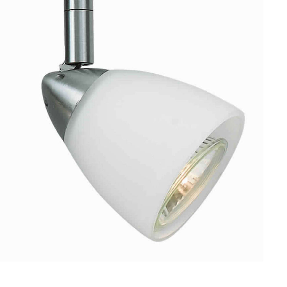 Metal Track Light With Interchangeable Round Glass Shade, Silver And White By Benzara | Track Lights |  Modishstore  - 3
