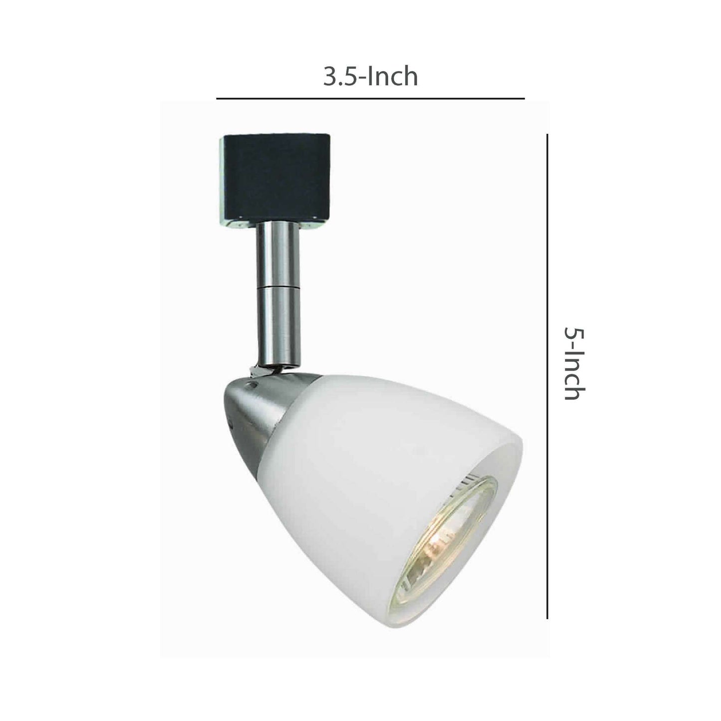 Metal Track Light With Interchangeable Round Glass Shade, Silver And White By Benzara | Track Lights |  Modishstore  - 2