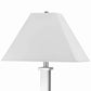 60 X 2 Watt Metal Night Stand Lamp With Tapered Shade, White And Silver By Benzara | Table Lamps |  Modishstore  - 5