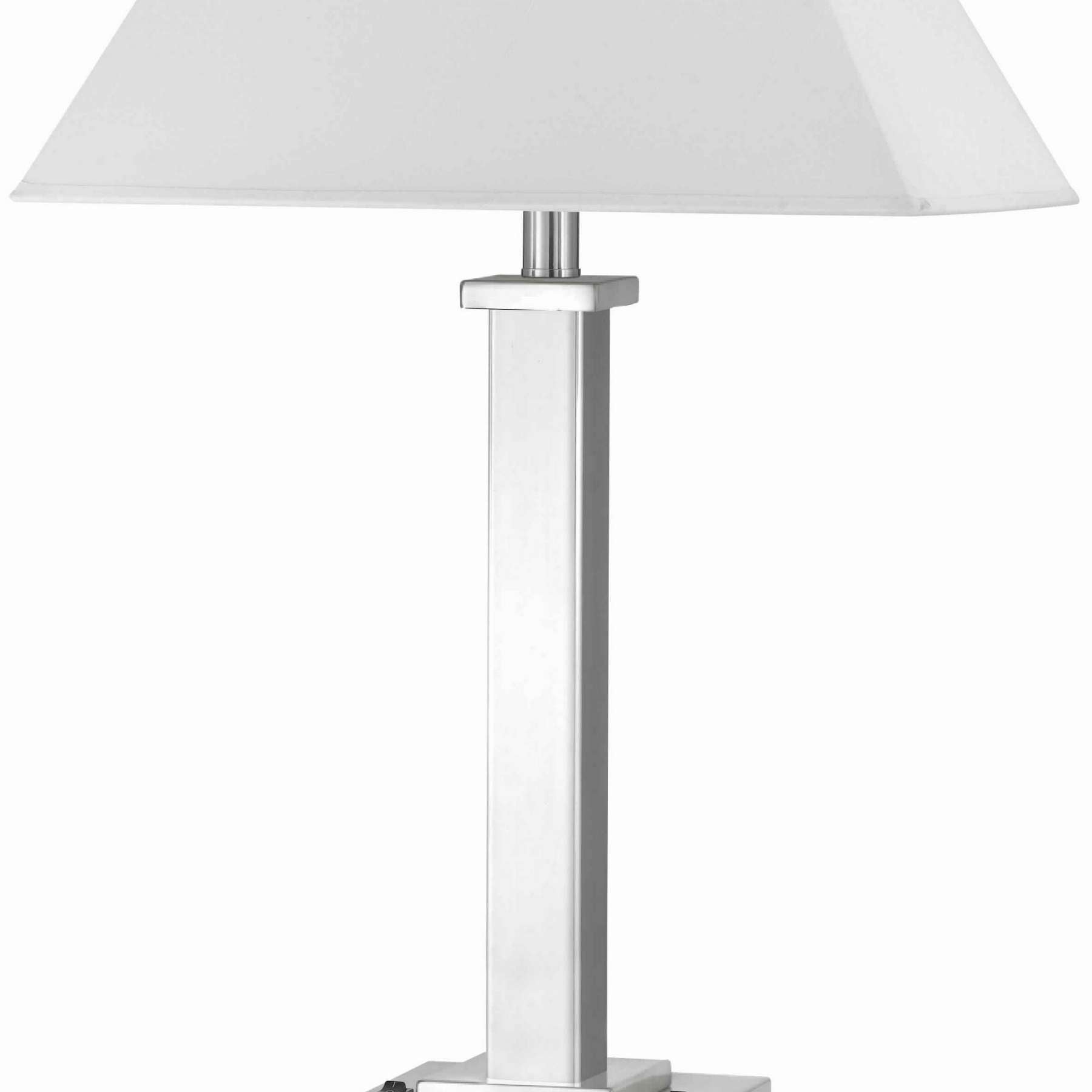 60 X 2 Watt Metal Night Stand Lamp With Tapered Shade, White And Silver By Benzara | Table Lamps |  Modishstore  - 4