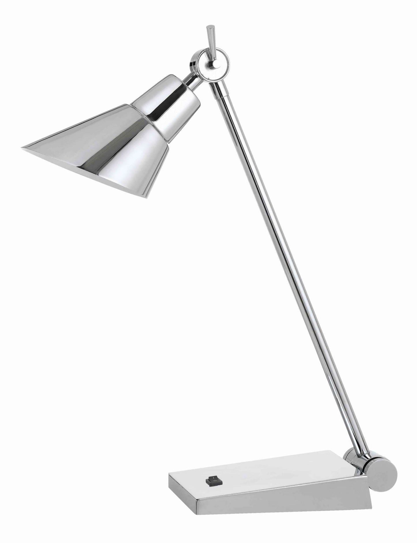 Adjustable Metal Led Desk Lamp With Rocker Switch, Chrome By Benzara | Table Lamps |  Modishstore 