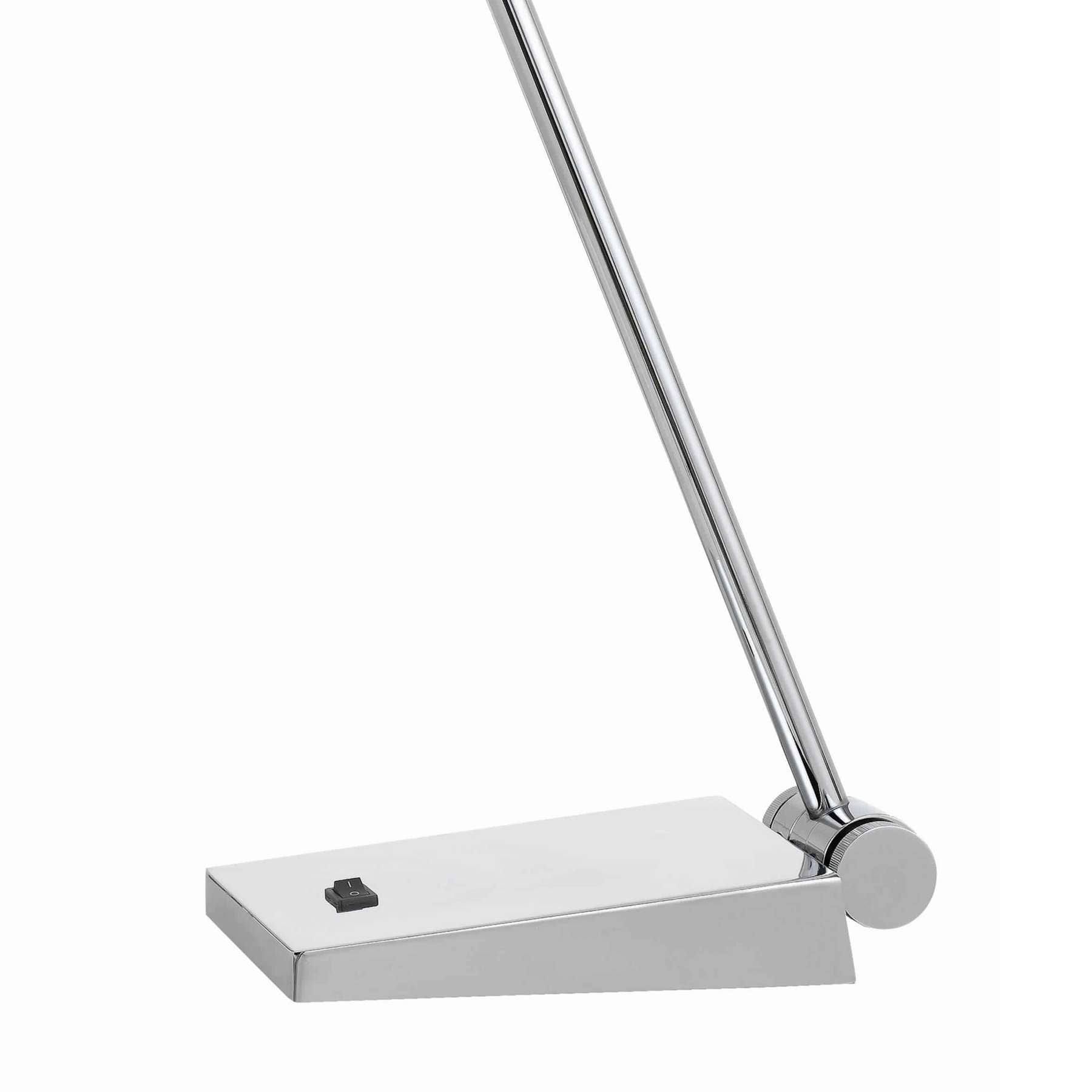 Adjustable Metal Led Desk Lamp With Rocker Switch, Chrome By Benzara | Table Lamps |  Modishstore  - 3