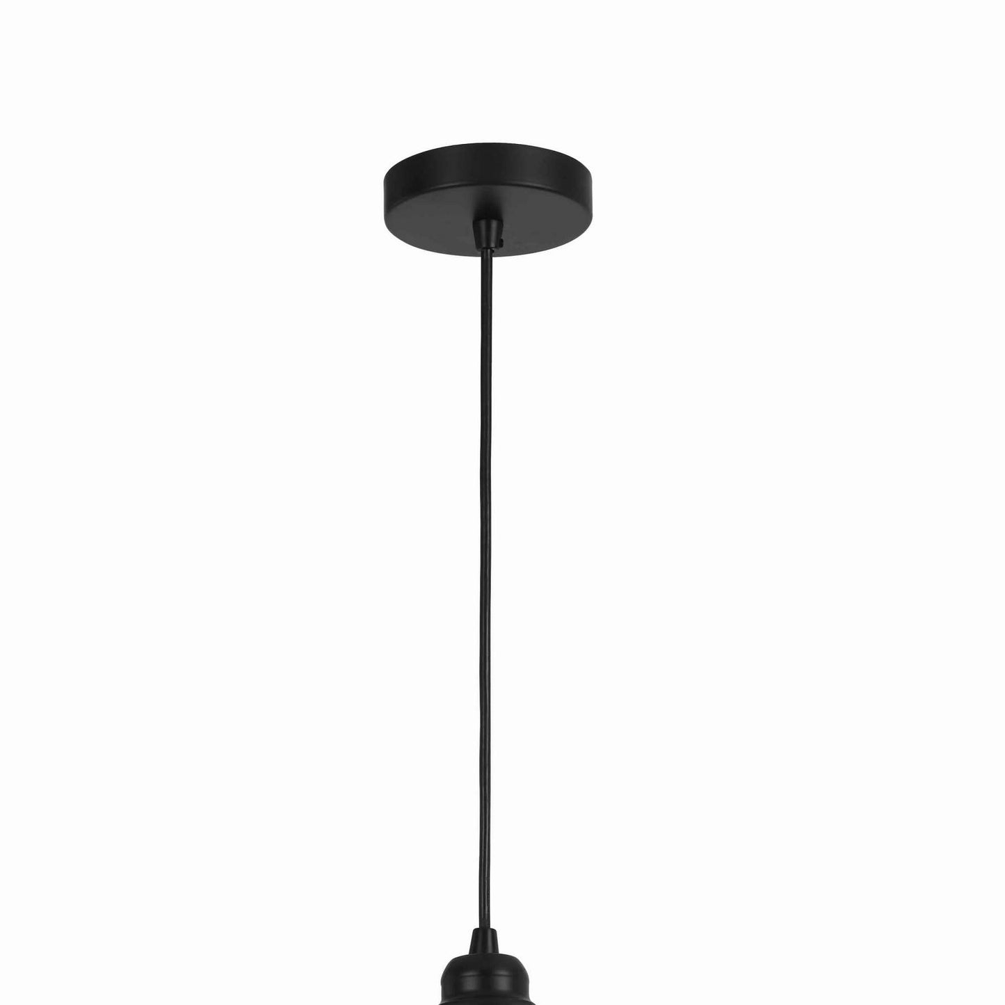 60 Watt Metal Frame Pendant With Rippled Glass Shade, Beige And Black By Benzara | Pendant Lamps |  Modishstore  - 5