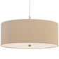 60W X 3 Drum Shade Pendant Fixture, Beige And Silver By Benzara | Chandeliers |  Modishstore  - 3