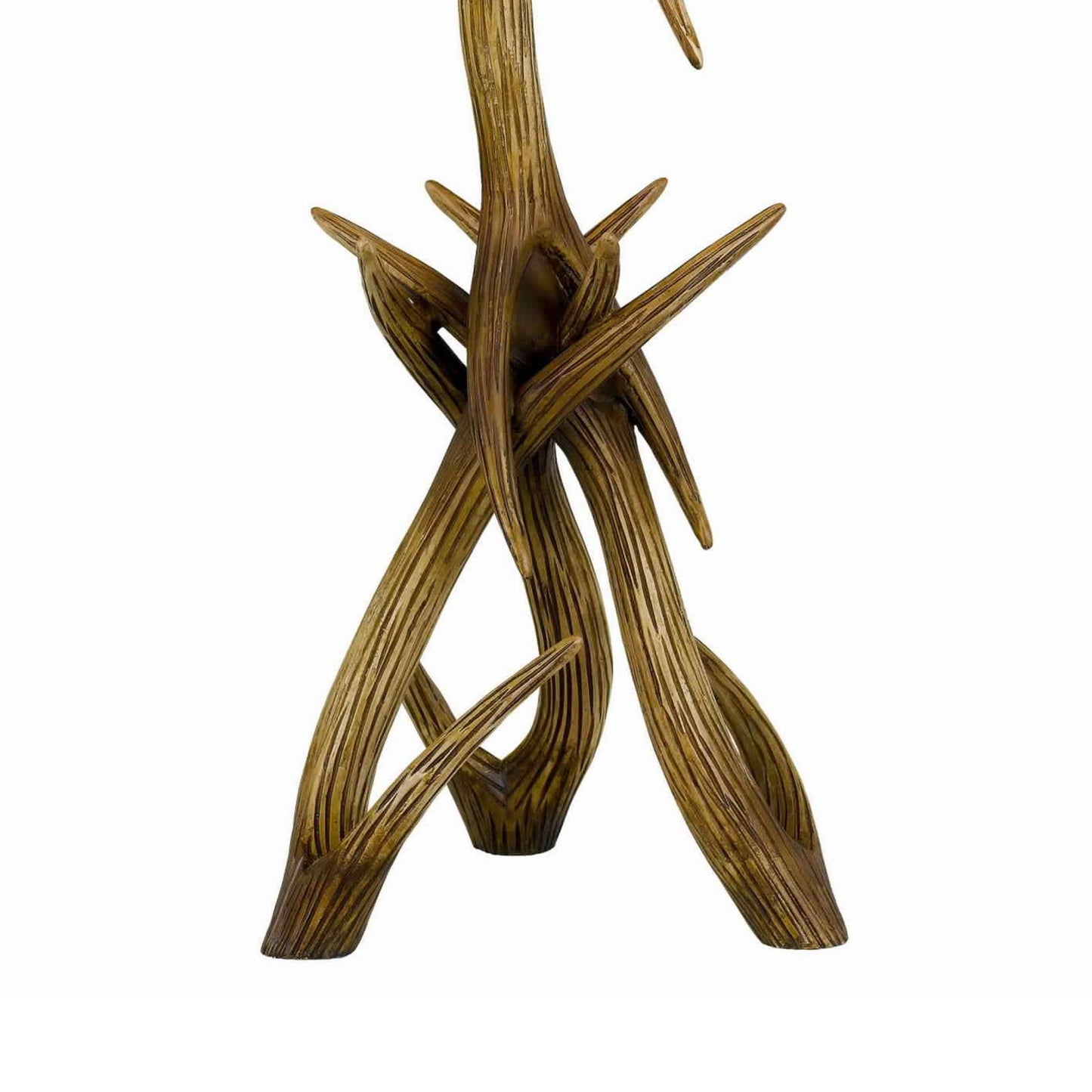 Textured Fabric Shade Table Lamp With Antler Design Base, Beige And Brown By Benzara | Table Lamps |  Modishstore  - 3