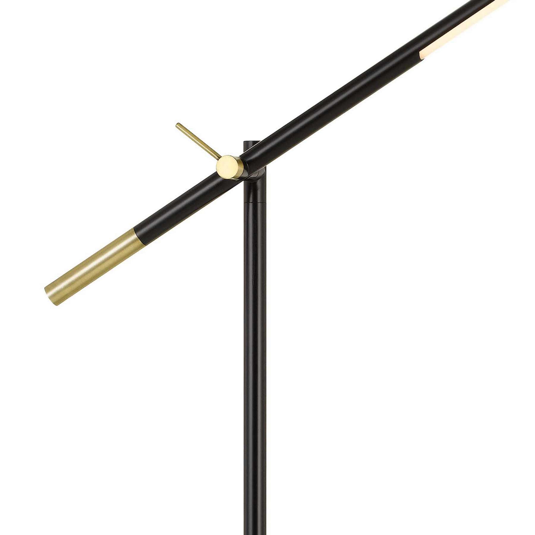 10 Watt Adjustable Metal Frame Floor Lamp, Black And Brass By Benzara | Floor Lamps |  Modishstore  - 4