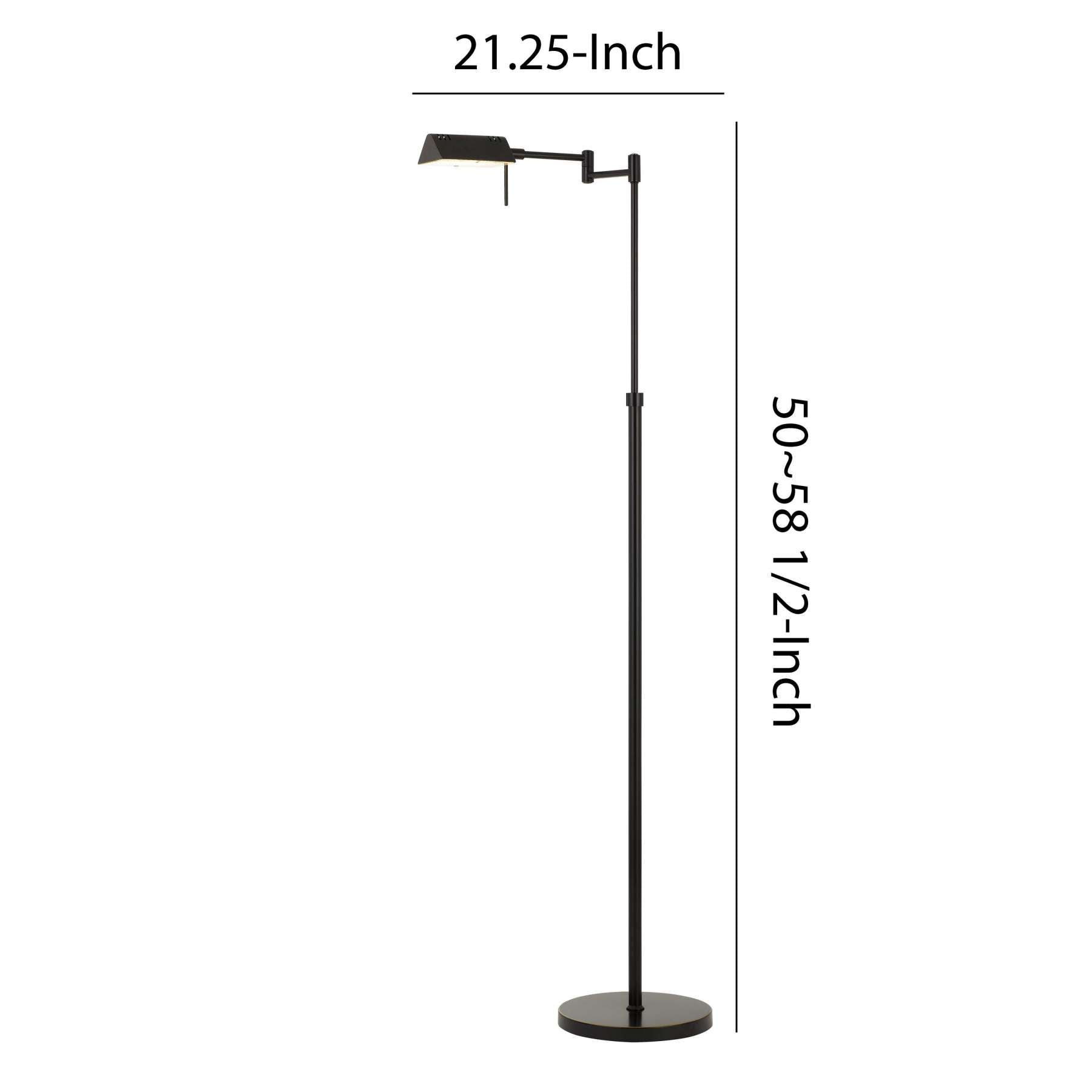 10W Led Adjustable Metal Floor Lamp With Swing Arm, Black By Benzara | Floor Lamps |  Modishstore  - 2