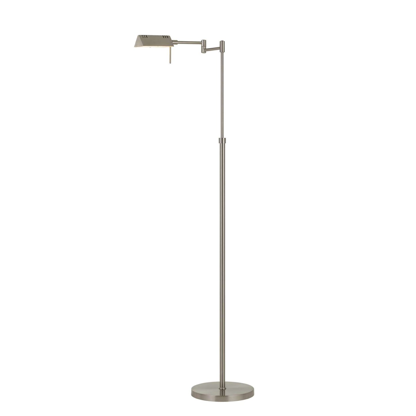 10W Led Adjustable Metal Floor Lamp With Swing Arm, Chrome By Benzara | Floor Lamps |  Modishstore 