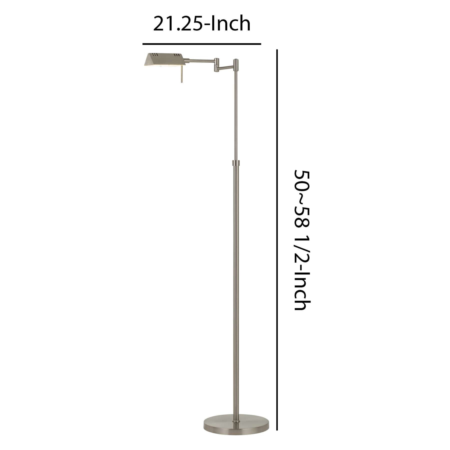 10W Led Adjustable Metal Floor Lamp With Swing Arm, Chrome By Benzara | Floor Lamps |  Modishstore  - 2