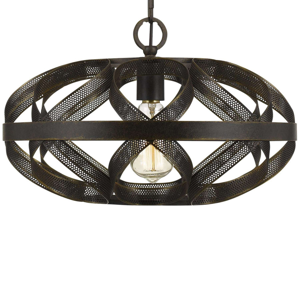 60W Twisted Metal Mesh Design Pendant Fixture, Dark Bronze By Benzara | Chandeliers |  Modishstore  - 3