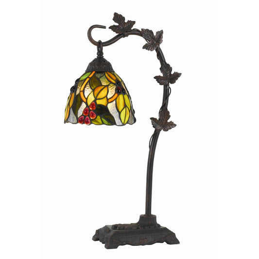 Hand Painted Table Lamp With Intricate Leaf Design Arched Base, Multicolor By Benzara | Table Lamps |  Modishstore 