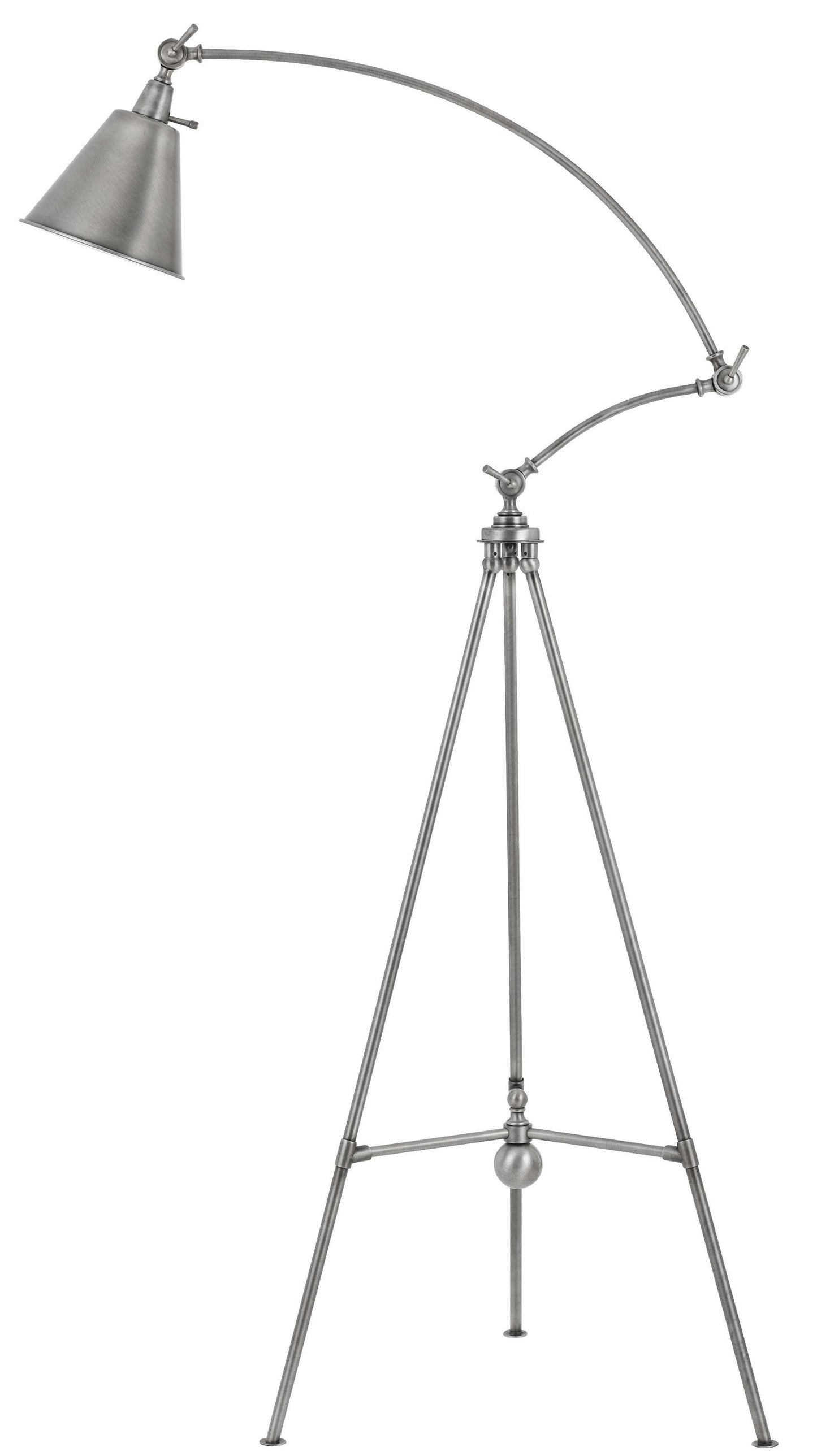 60 Watt Adjustable Metal Frame Tripod Floor Lamp, Antique Silver By Benzara | Floor Lamps |  Modishstore 