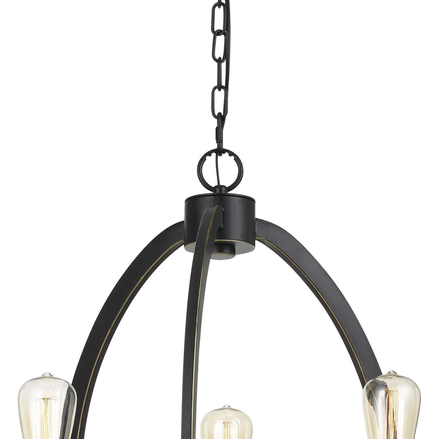 3 Coinciding Metal Chandelier With 6 Feet Chain, Black By Benzara | Chandeliers |  Modishstore  - 4