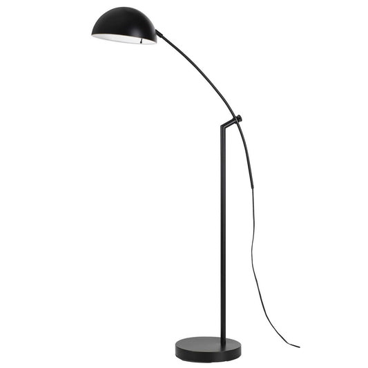 Arched Metal Floor Lamp With Adjustable Arm And Tubular Stand, Black By Benzara | Floor Lamps |  Modishstore 