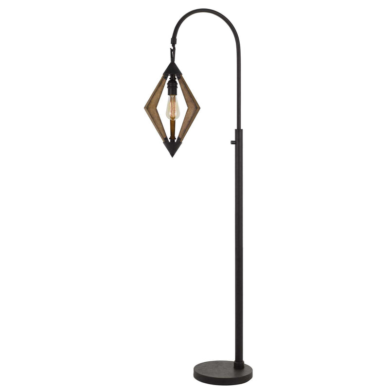 Tubular Metal Downbridge Floor Lamp With Wooden Accents, Black By Benzara | Floor Lamps |  Modishstore 